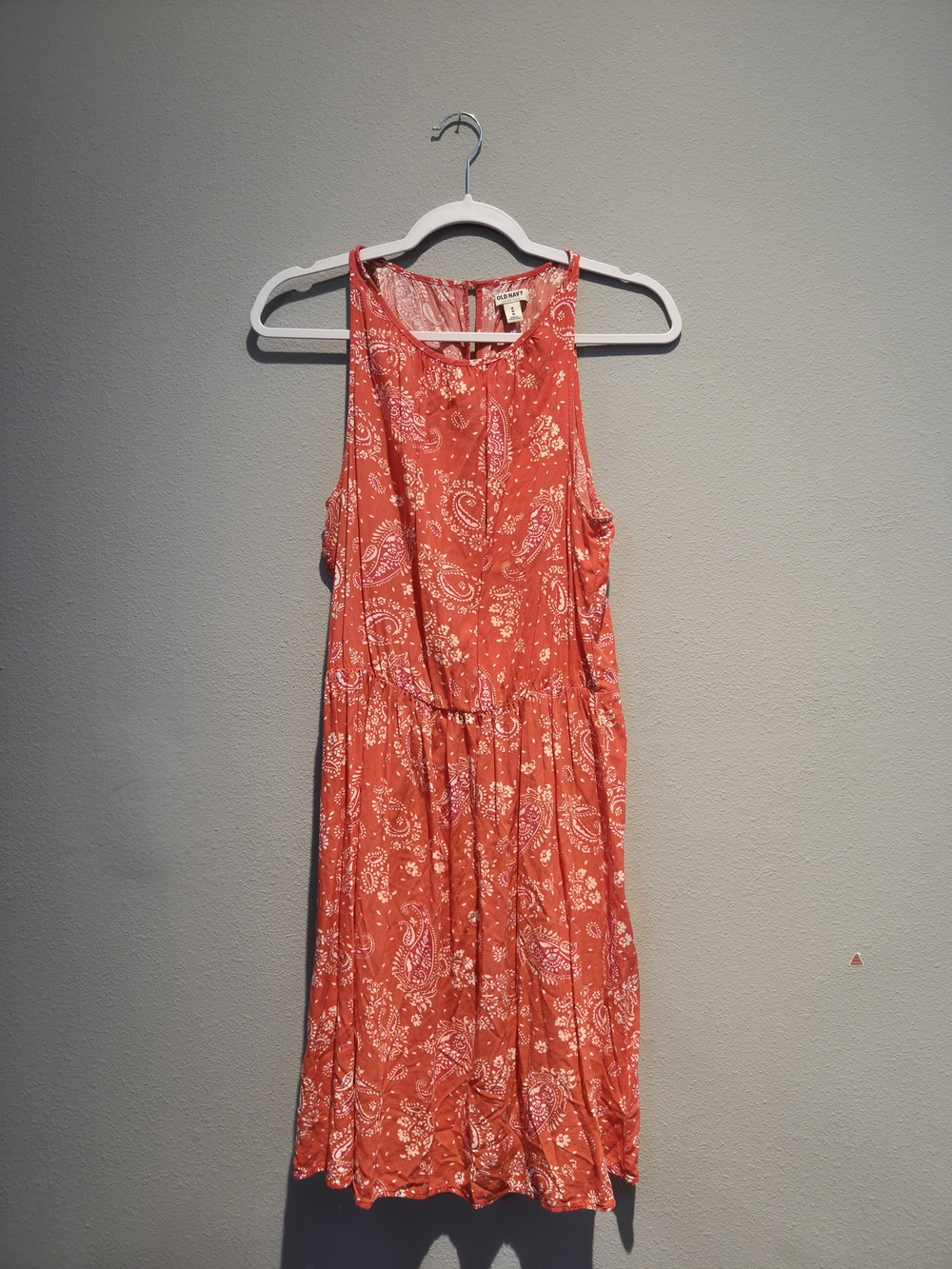 Old Navy Coral Paisley Midi Dress